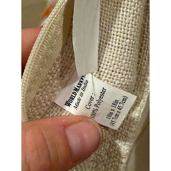 World Market Shaggy Boho Moroccan Throw Pillow Covers Set of 2 Geometric Fringe - Picture 6 of 8